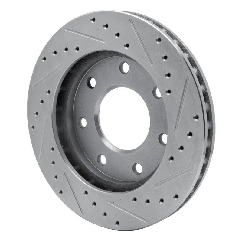 Ford F-250 Brake Rotor (1) - Front Left - R1 Concepts - Drilled & Slotted - Silver - `97-`04